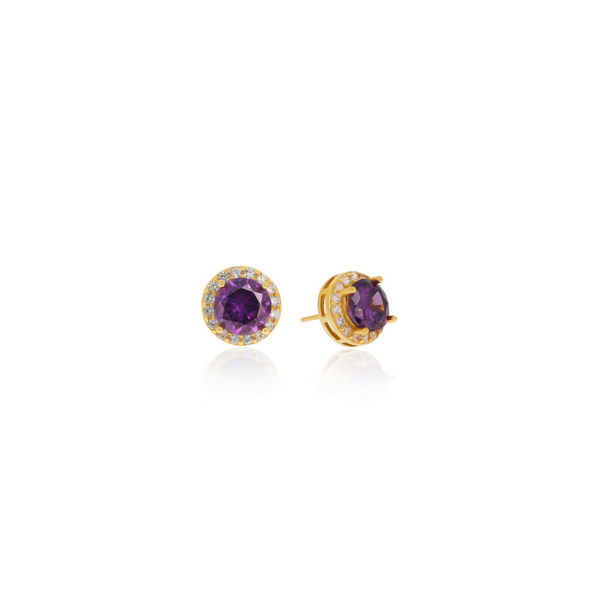 Sterling Silver Bezel Birthstone Stud Earrings