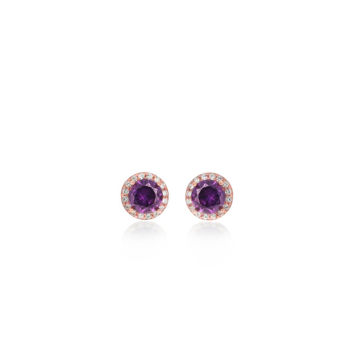 Sterling Silver Bezel Birthstone Stud Earrings