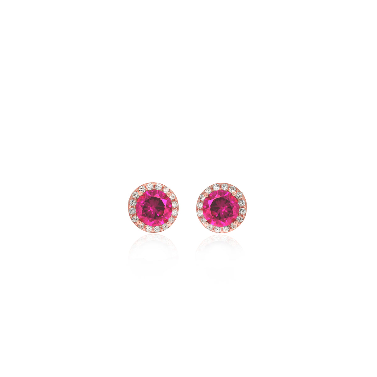 Sterling Silver Bezel Birthstone Stud Earrings