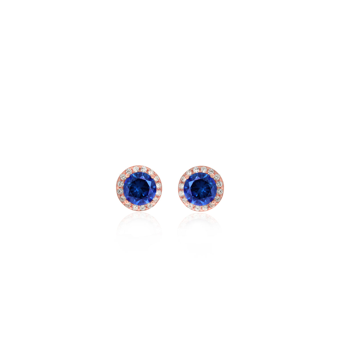 Sterling Silver Bezel Birthstone Stud Earrings