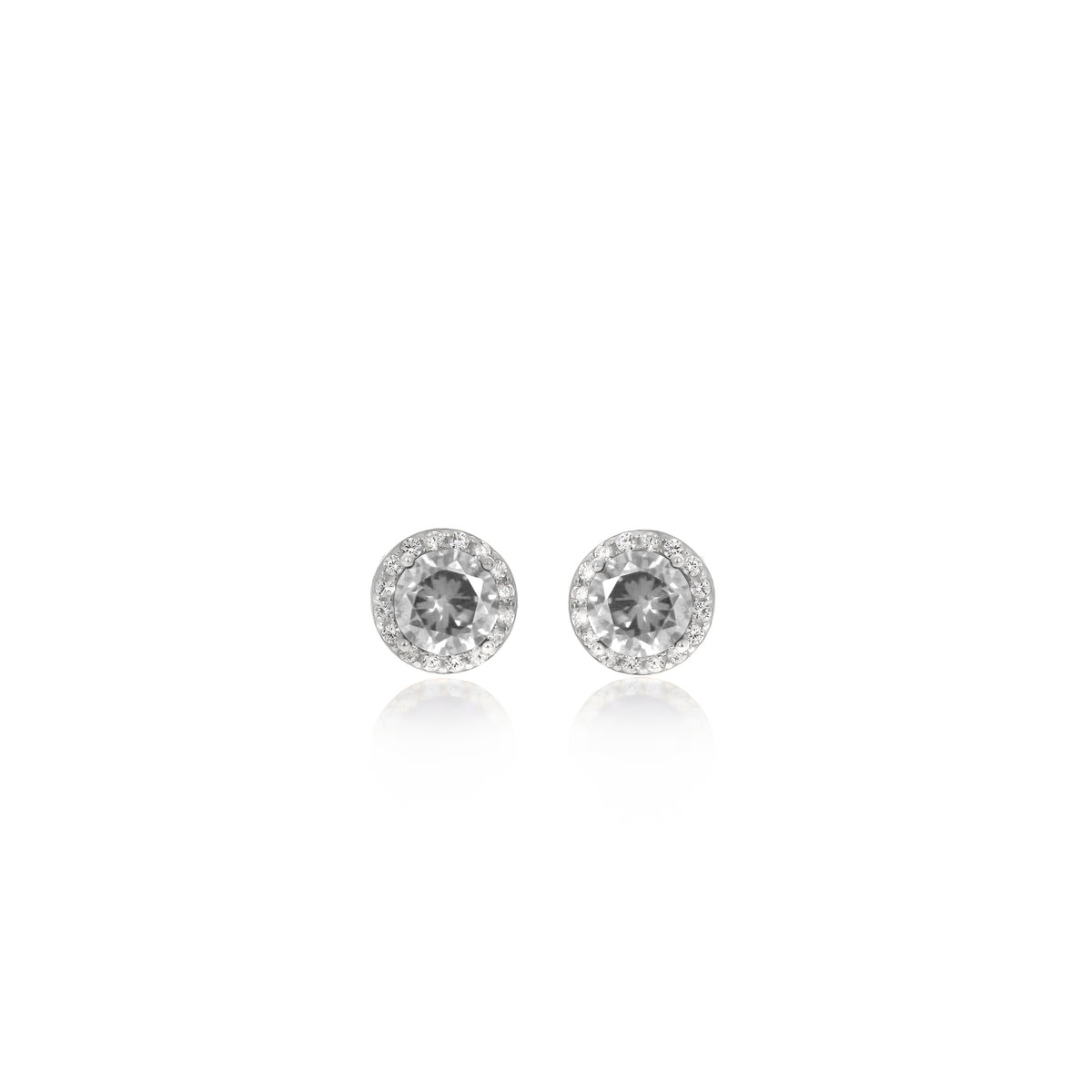 Sterling Silver Bezel Birthstone Stud Earrings