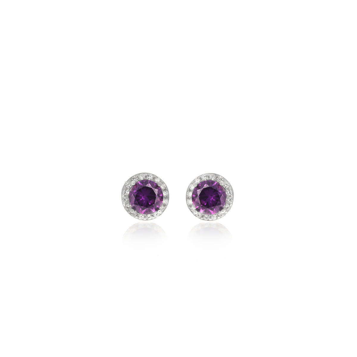 Sterling Silver Bezel Birthstone Stud Earrings