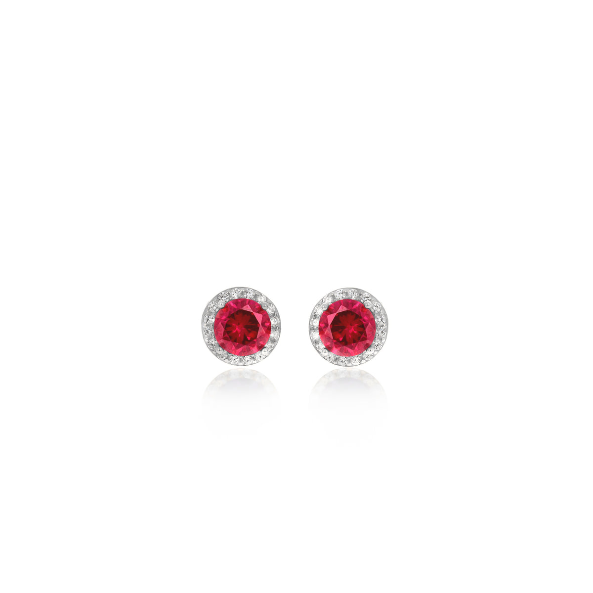 Sterling Silver Bezel Birthstone Stud Earrings