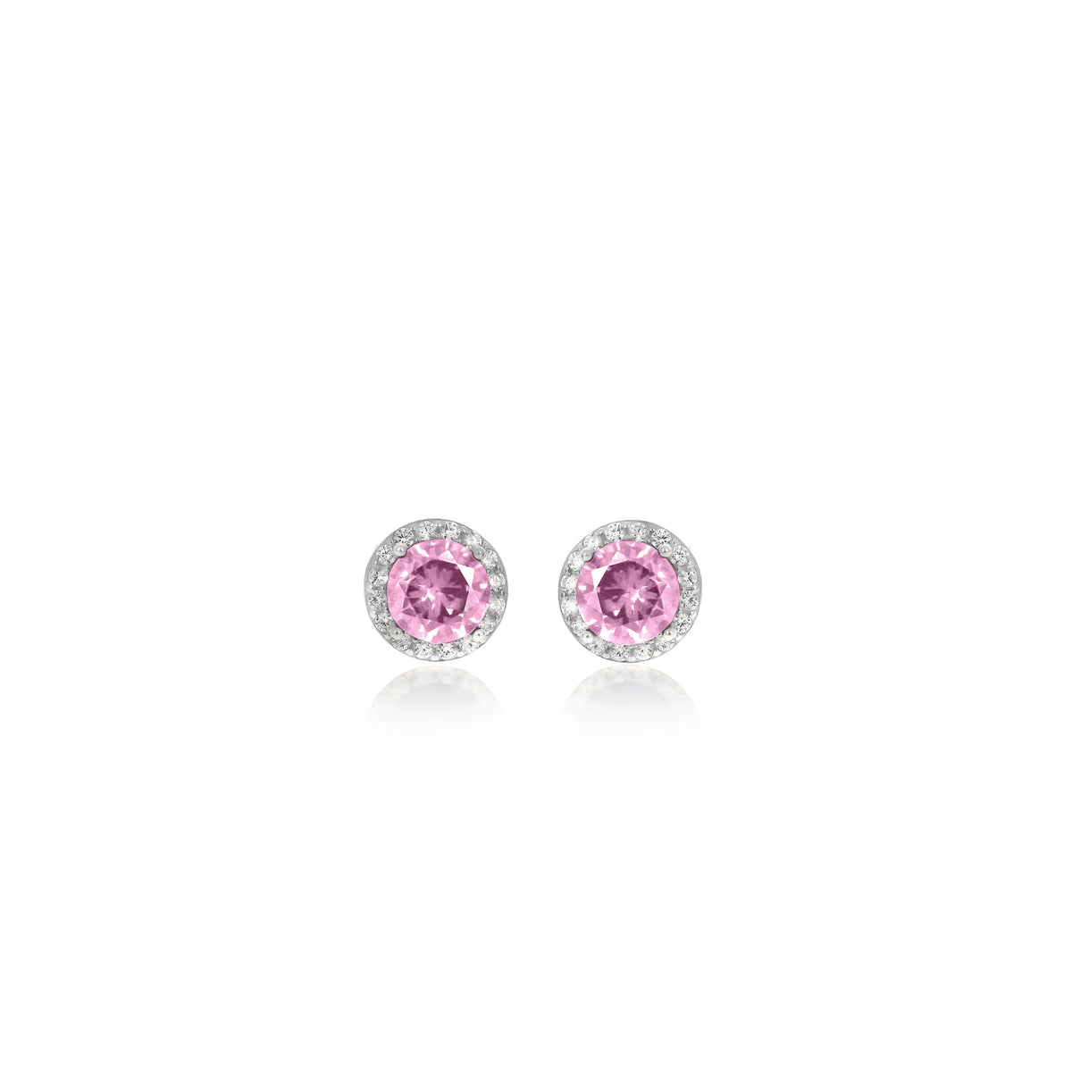 Sterling Silver Bezel Birthstone Stud Earrings