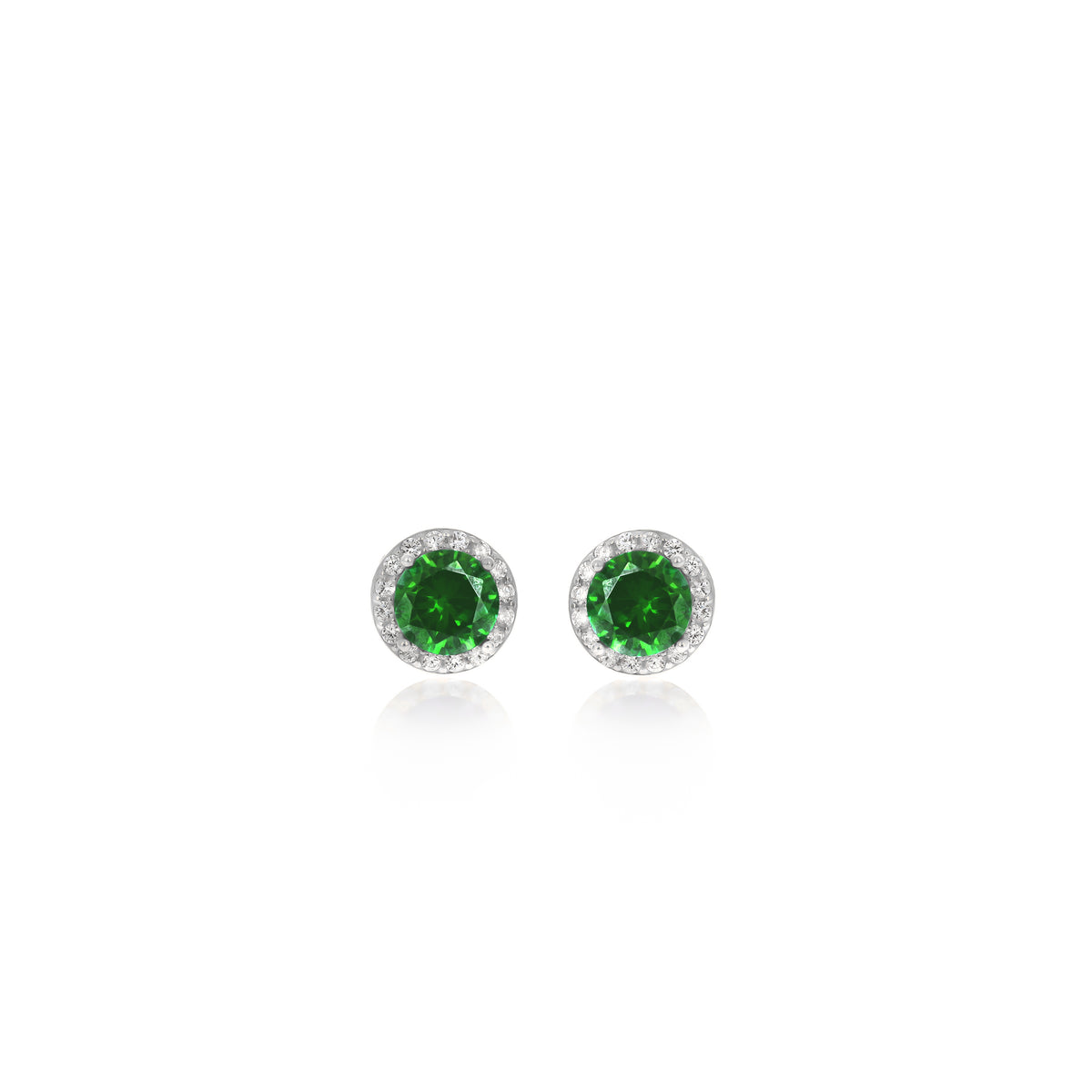 Sterling Silver Bezel Birthstone Stud Earrings