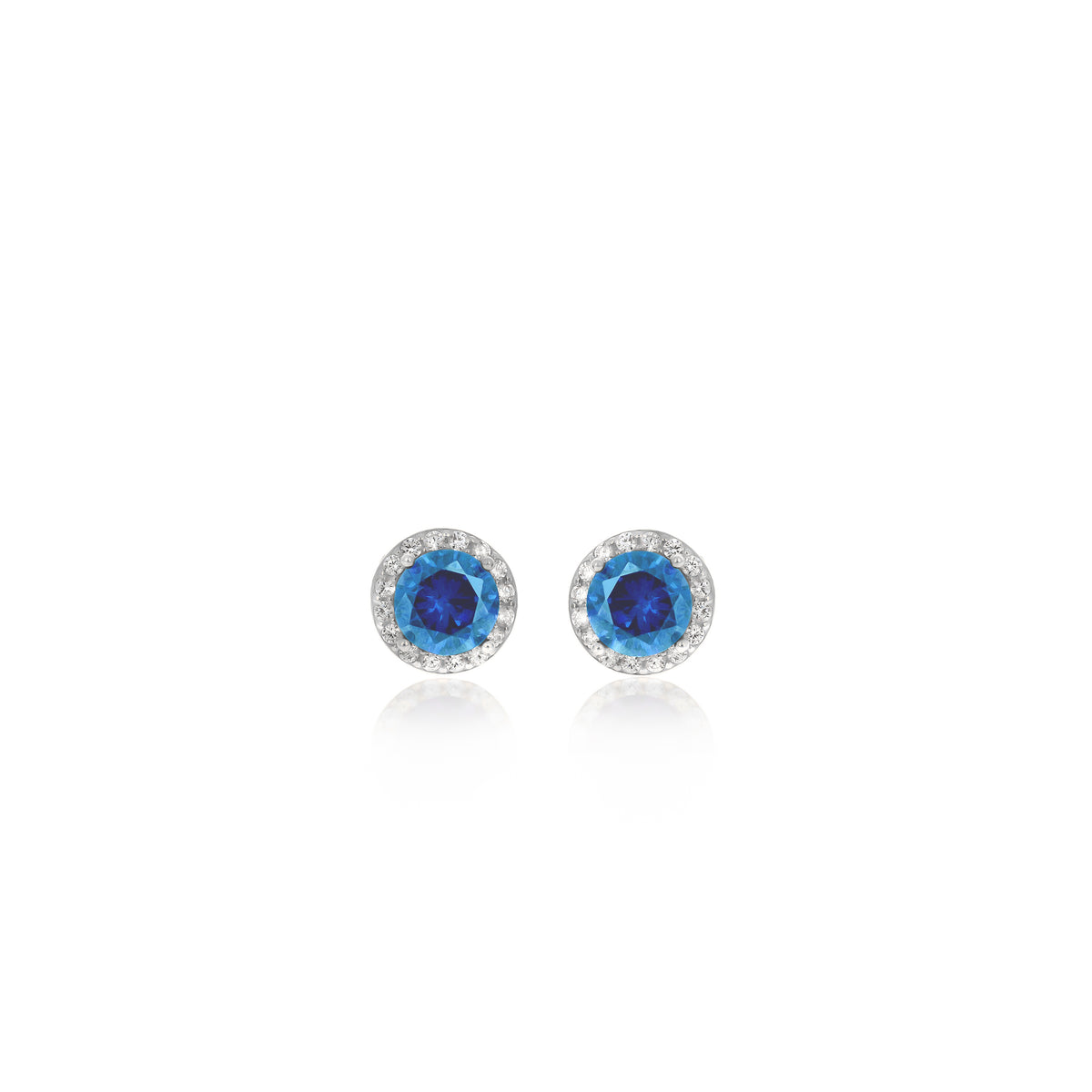 Sterling Silver Bezel Birthstone Stud Earrings