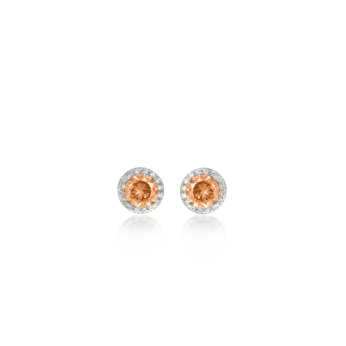 Sterling Silver Bezel Birthstone Stud Earrings