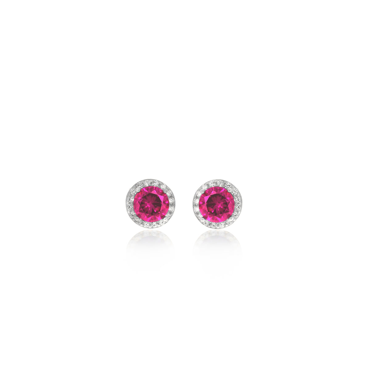 Sterling Silver Bezel Birthstone Stud Earrings