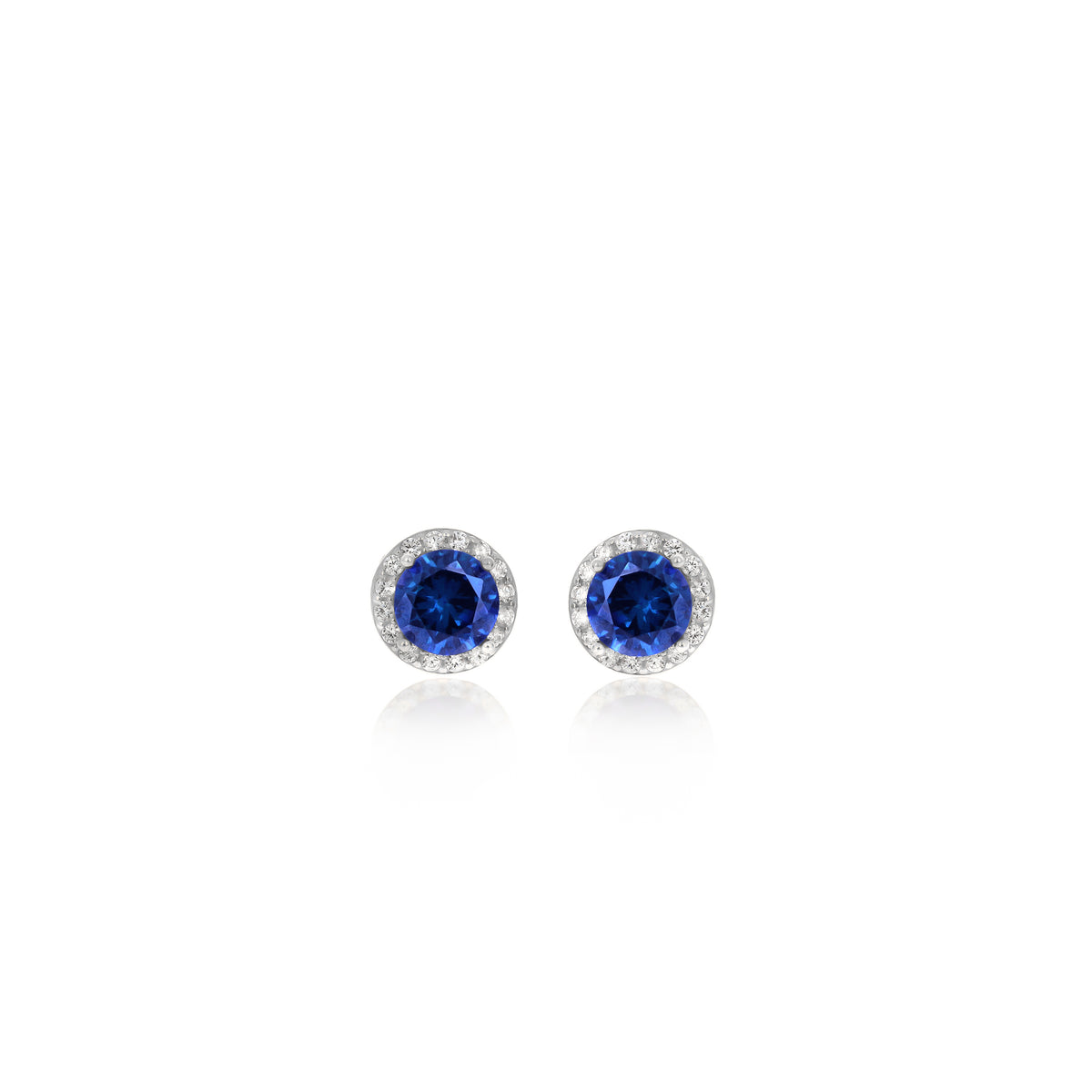 Sterling Silver Bezel Birthstone Stud Earrings