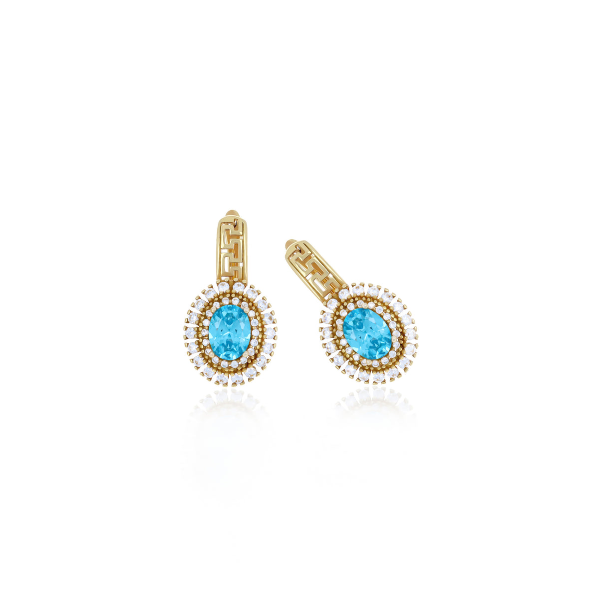 Sterling Silver Halo Birthstone Drop Earrings