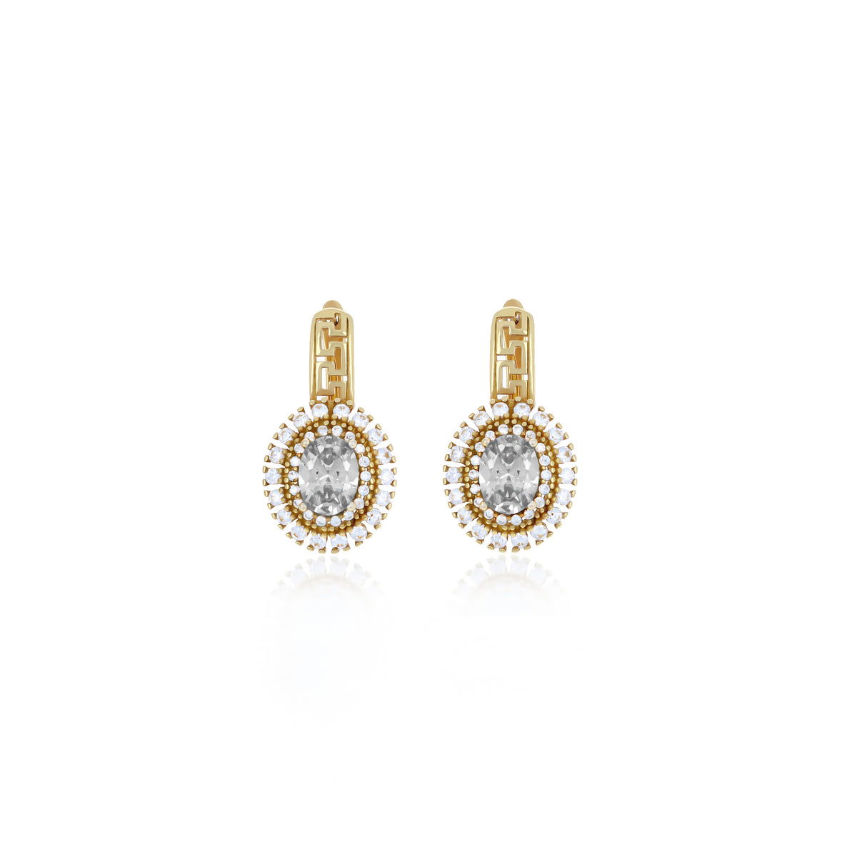 Sterling Silver Halo Birthstone Drop Earrings
