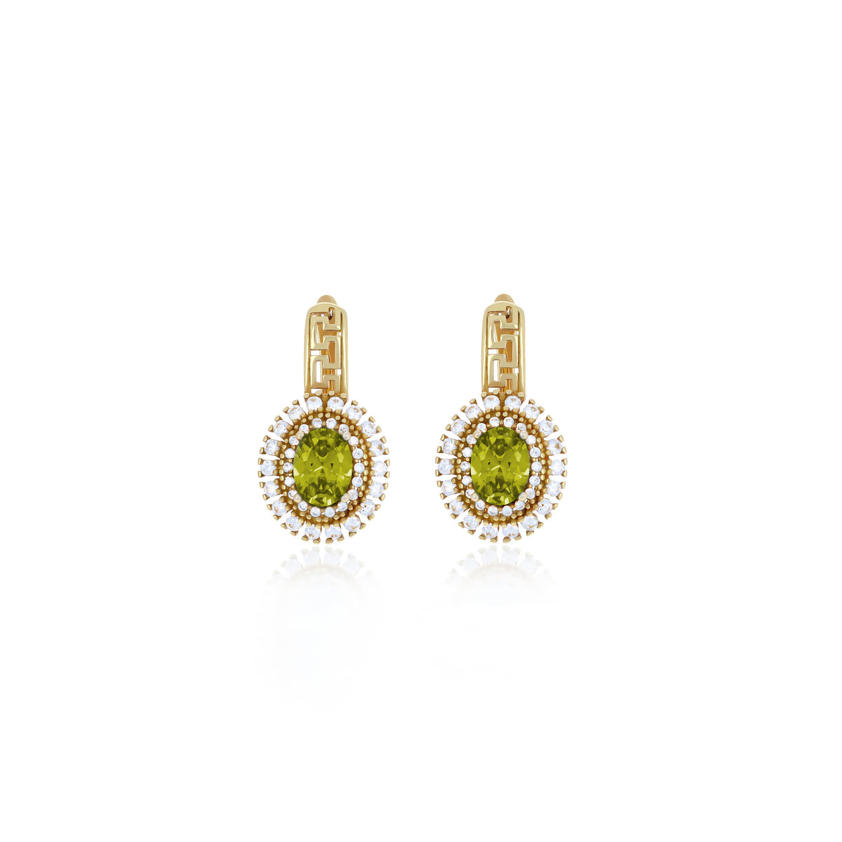 Sterling Silver Halo Birthstone Drop Earrings