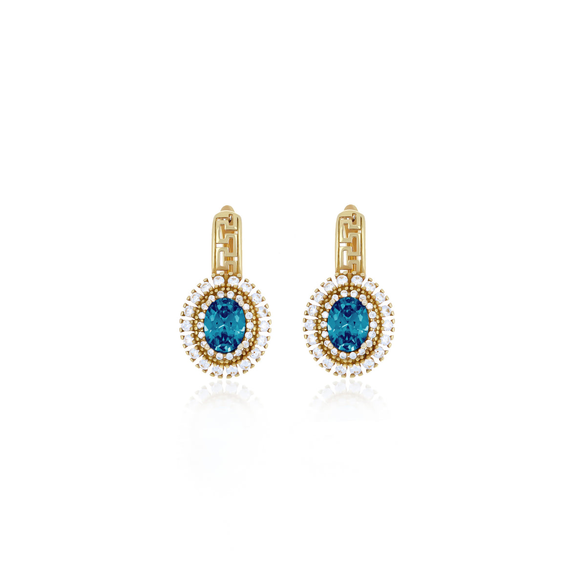 Sterling Silver Halo Birthstone Drop Earrings