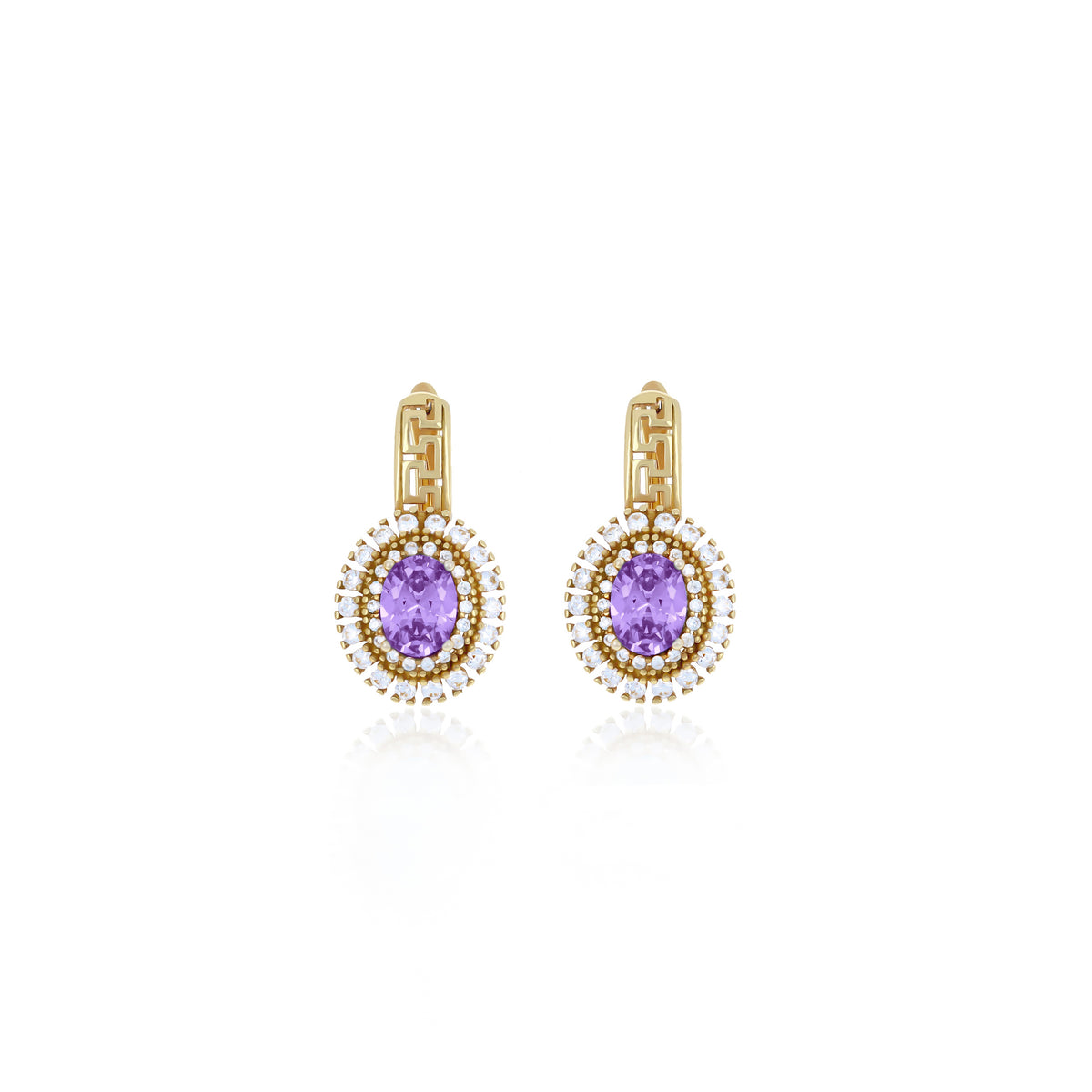 Sterling Silver Halo Birthstone Drop Earrings