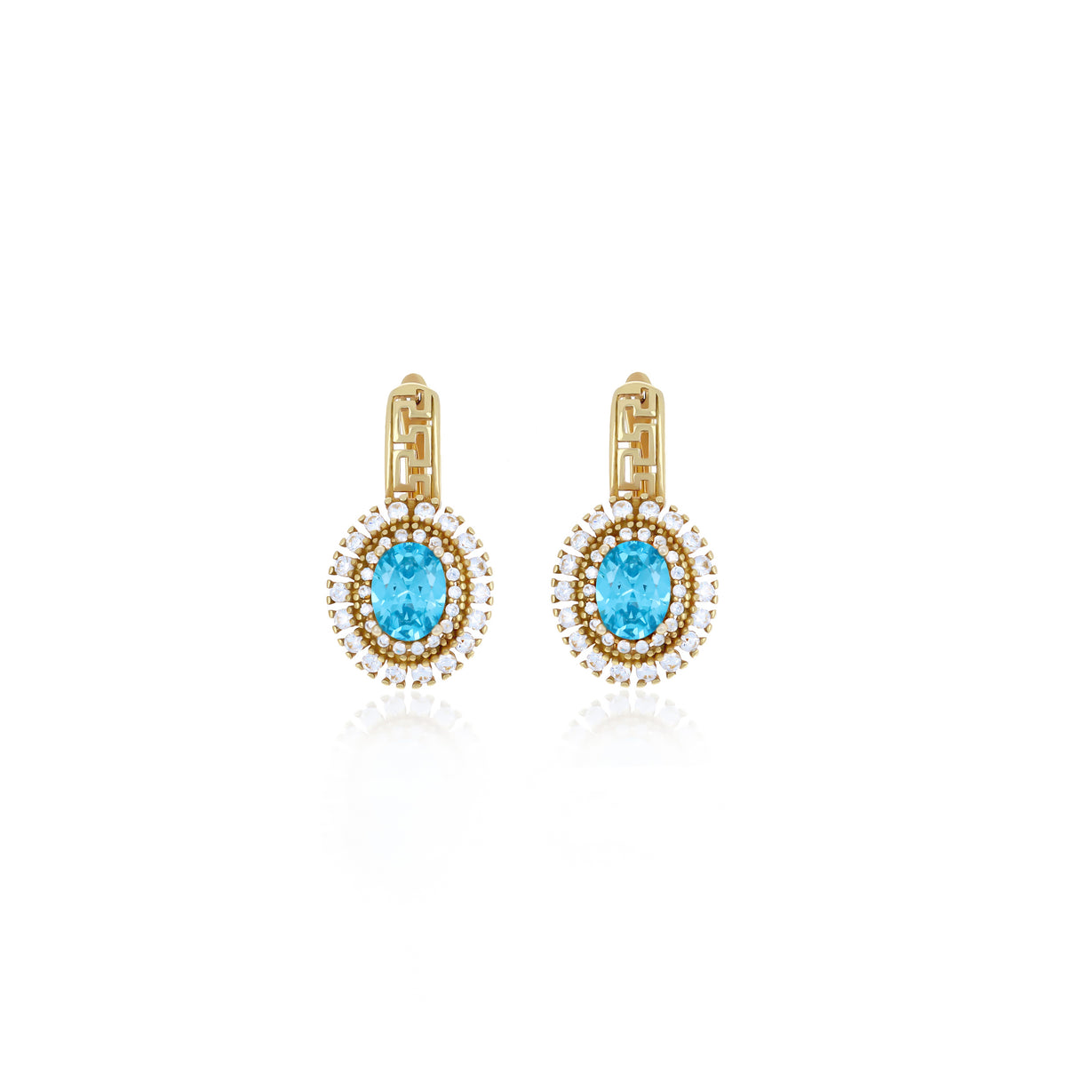 Sterling Silver Halo Birthstone Drop Earrings