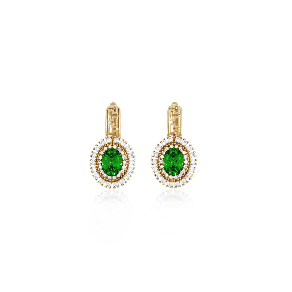Sterling Silver Halo Birthstone Drop Earrings