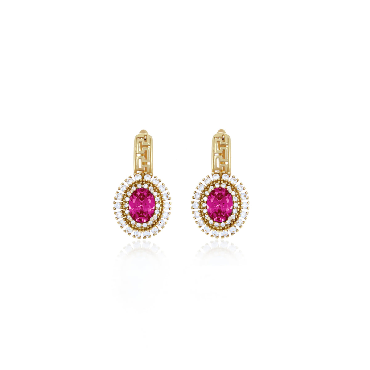 Sterling Silver Halo Birthstone Drop Earrings