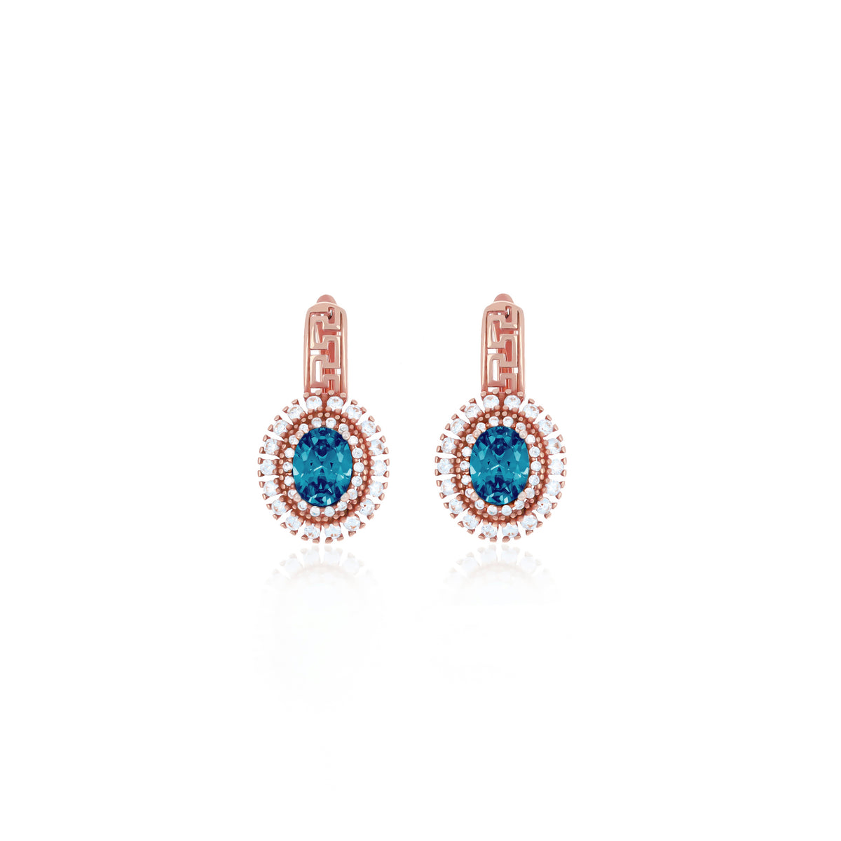 Sterling Silver Halo Birthstone Drop Earrings