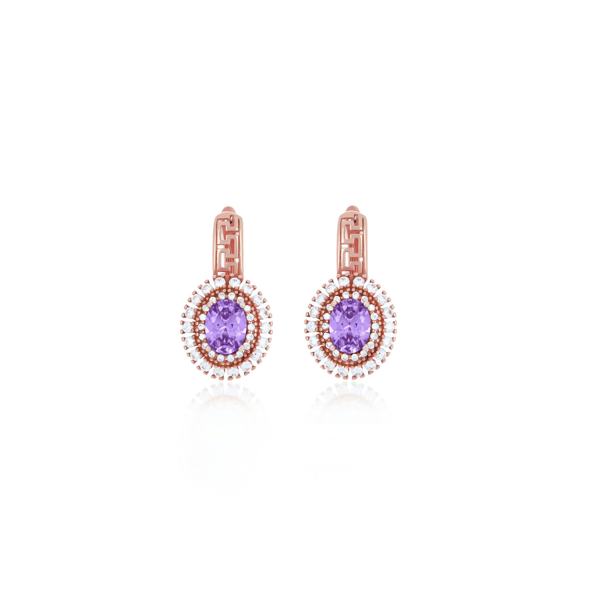 Sterling Silver Halo Birthstone Drop Earrings