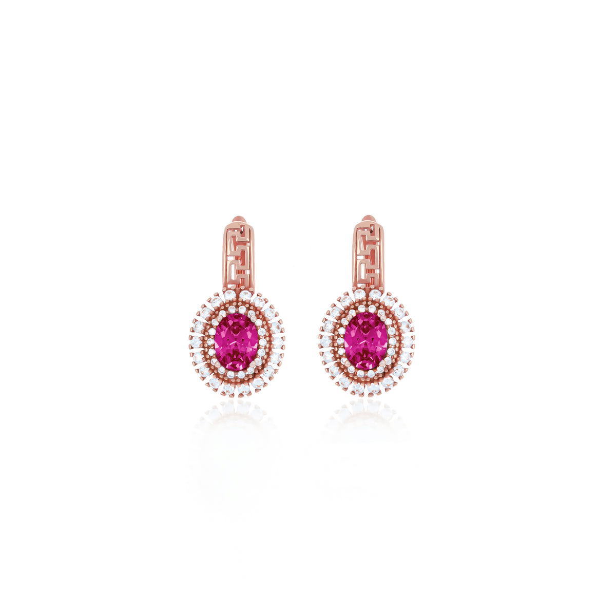 Sterling Silver Halo Birthstone Drop Earrings