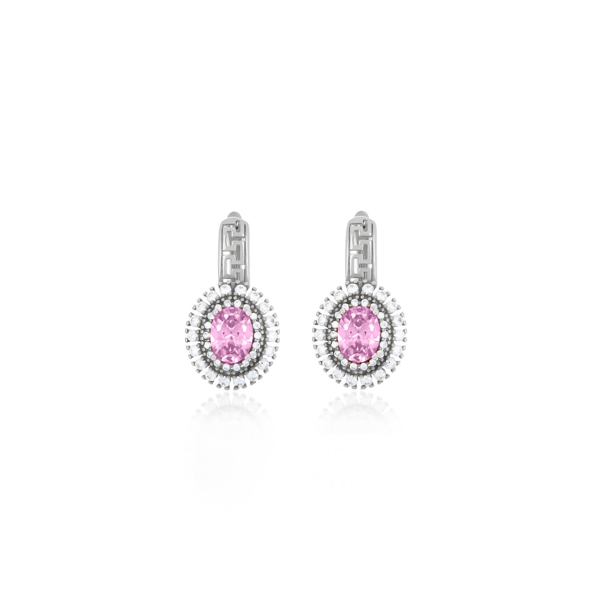 Sterling Silver Halo Birthstone Drop Earrings
