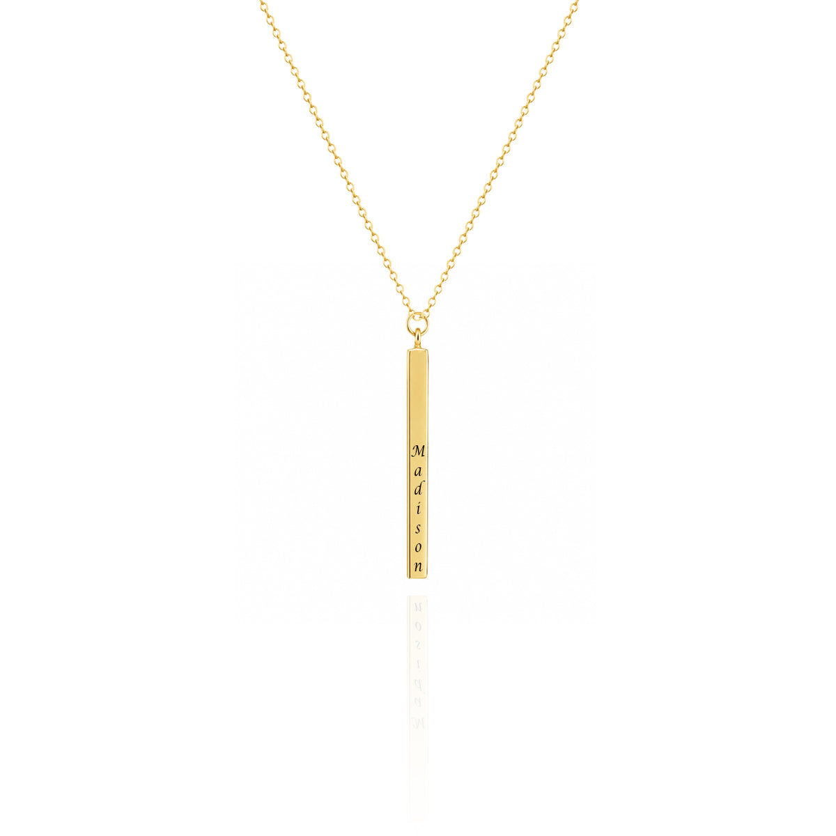 Engraved Vertical Bar Necklace