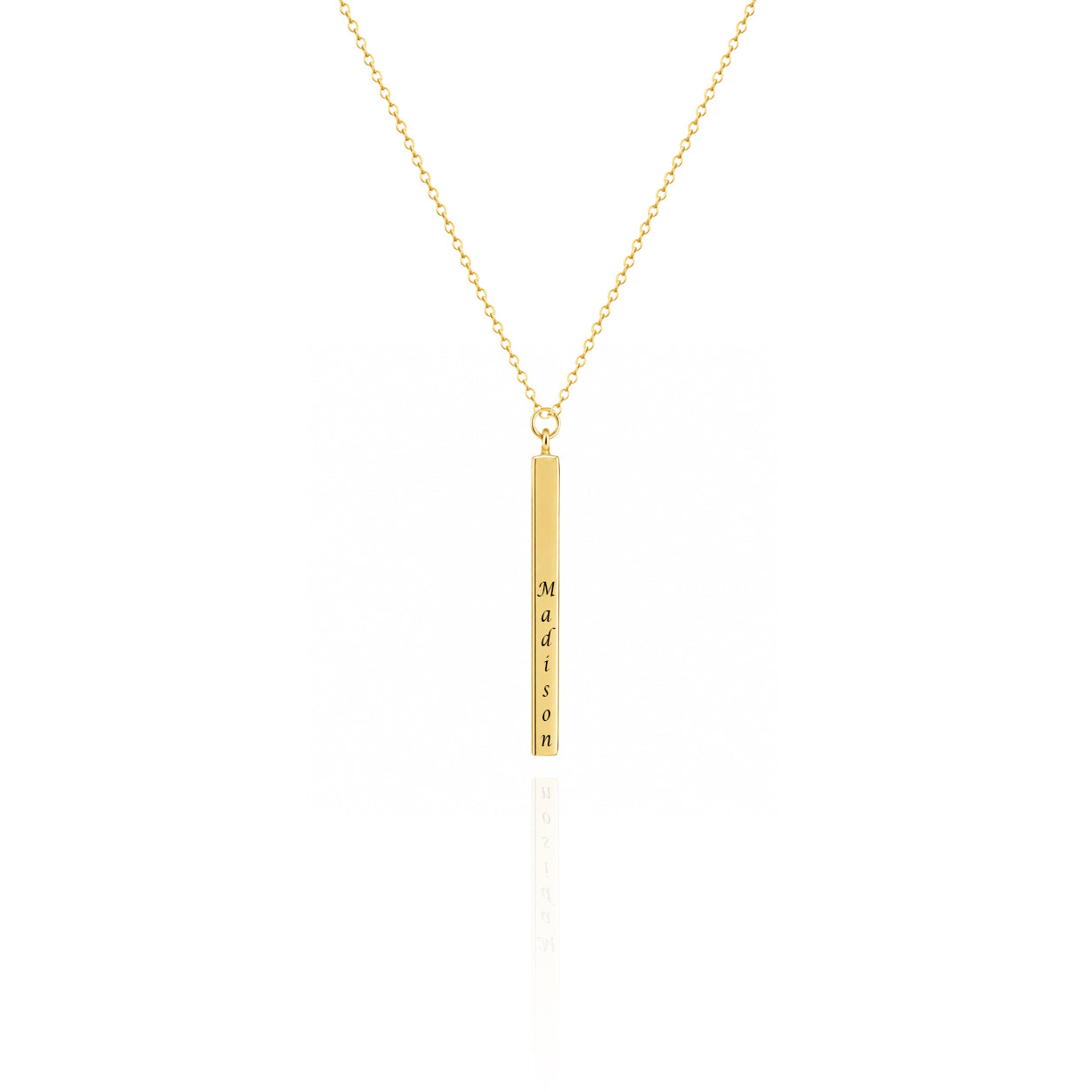 Engraved Vertical Bar Necklace