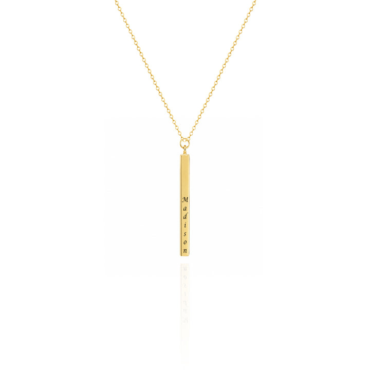 Engraved Vertical Bar Necklace