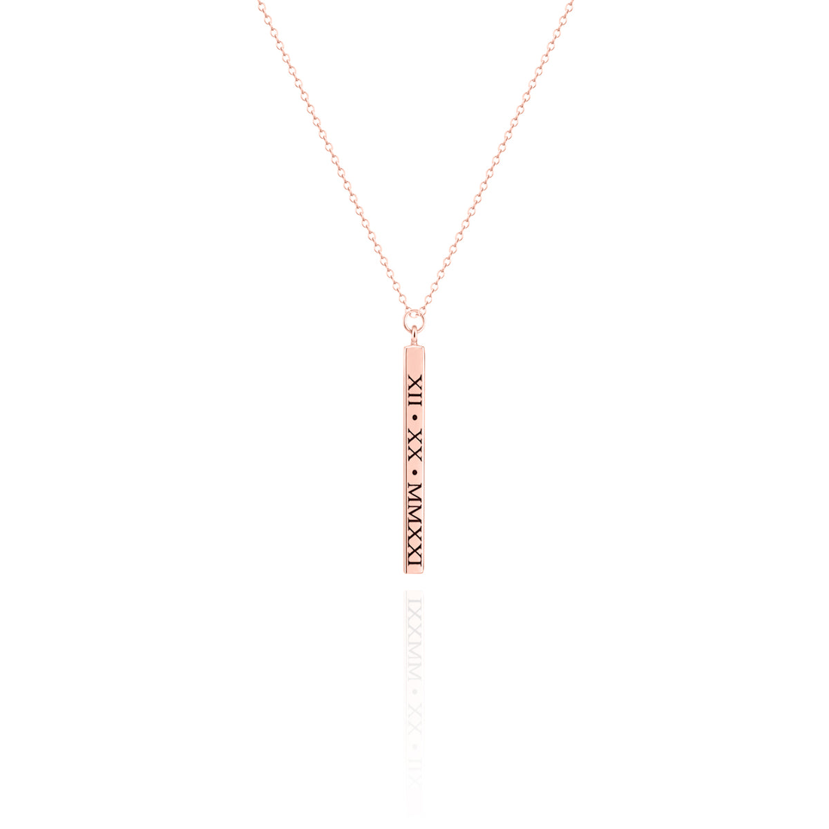 Engraved Vertical Bar Necklace