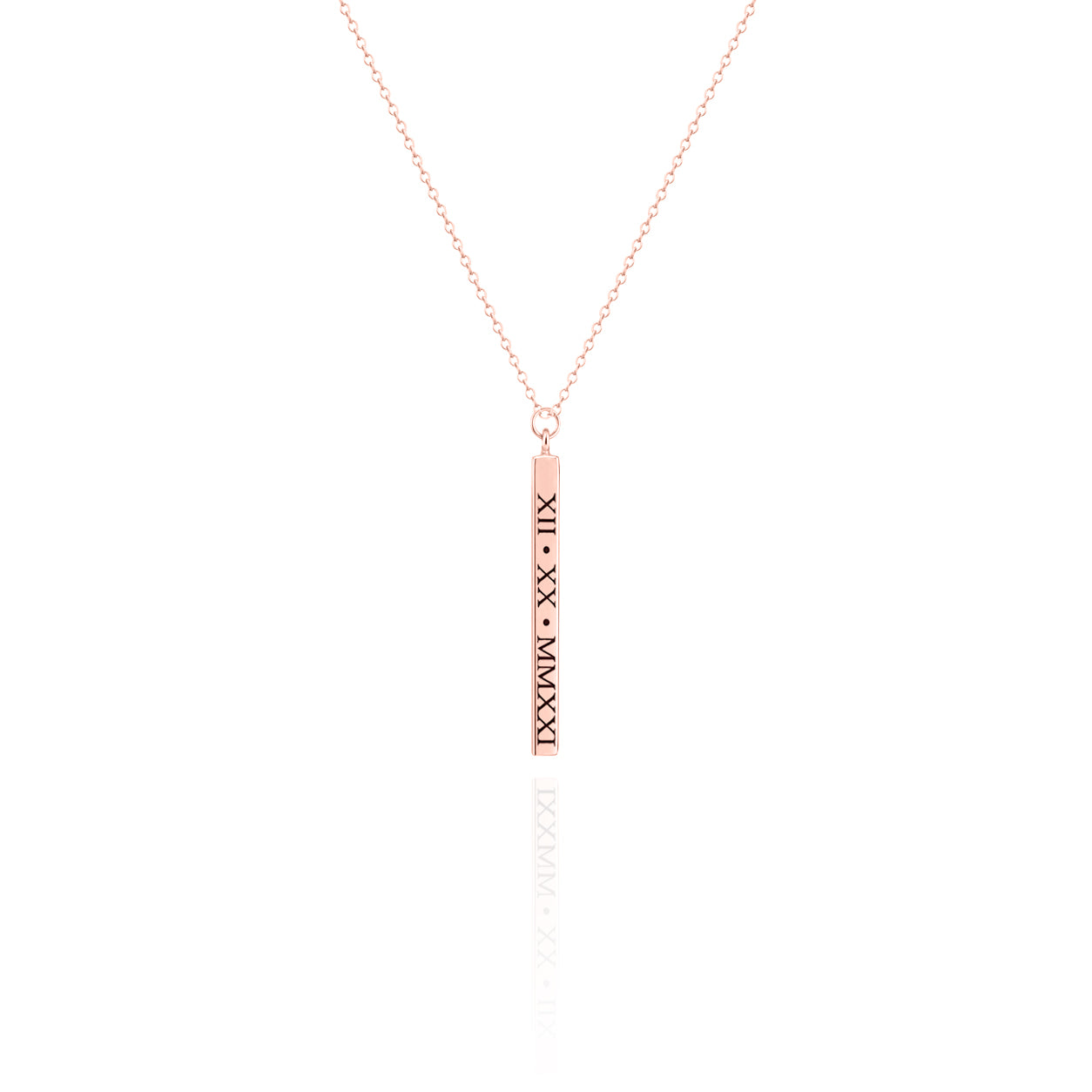 Engraved Vertical Bar Necklace