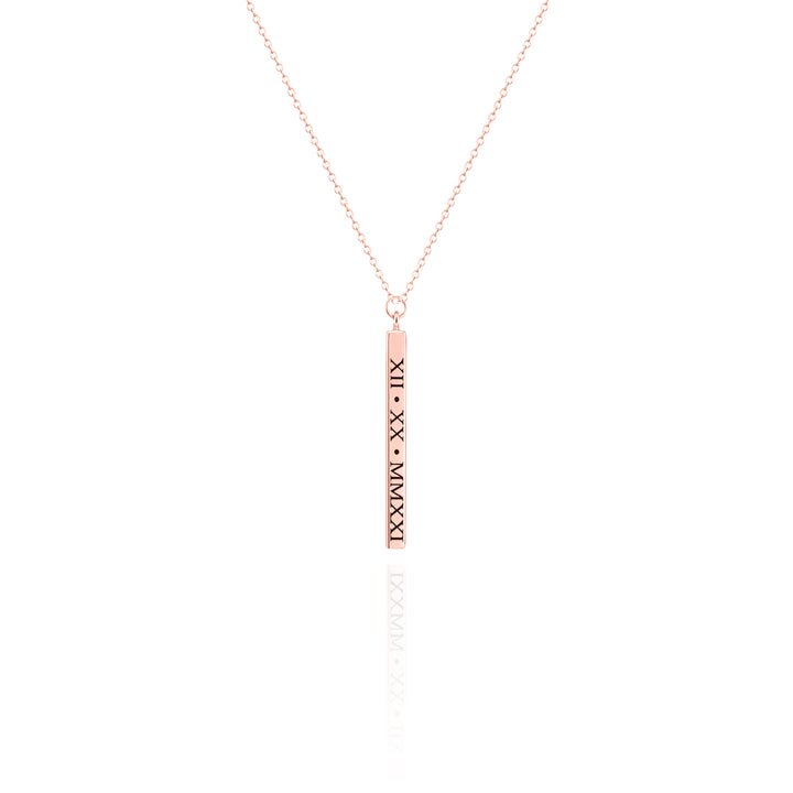 Engraved Vertical Bar Necklace