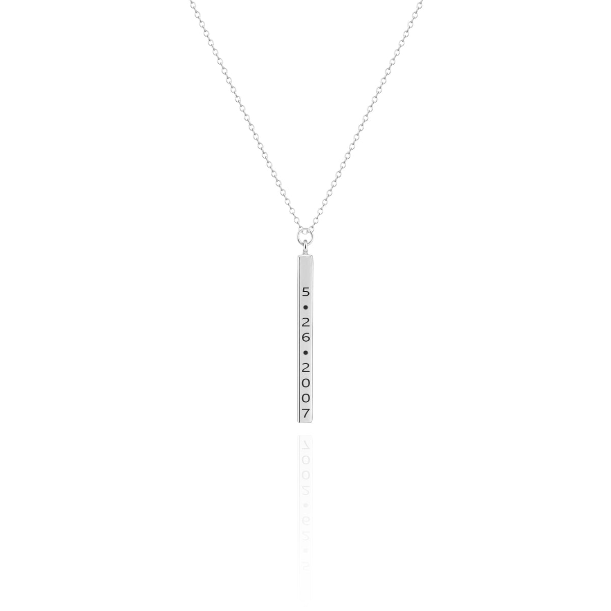Engraved Vertical Bar Necklace