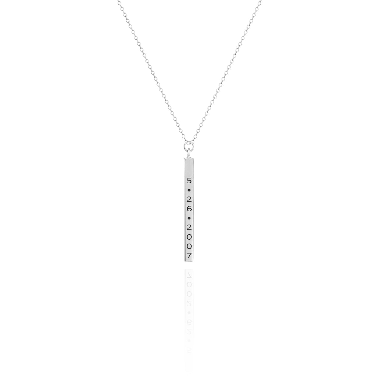 Engraved Vertical Bar Necklace