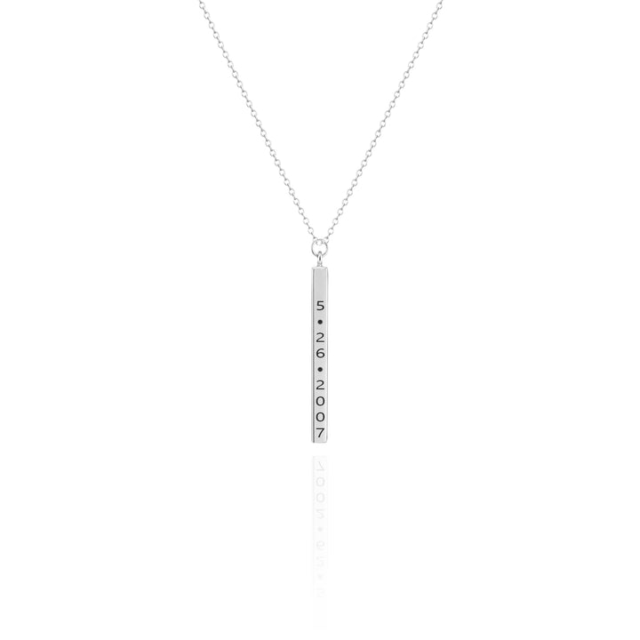 Engraved Vertical Bar Necklace