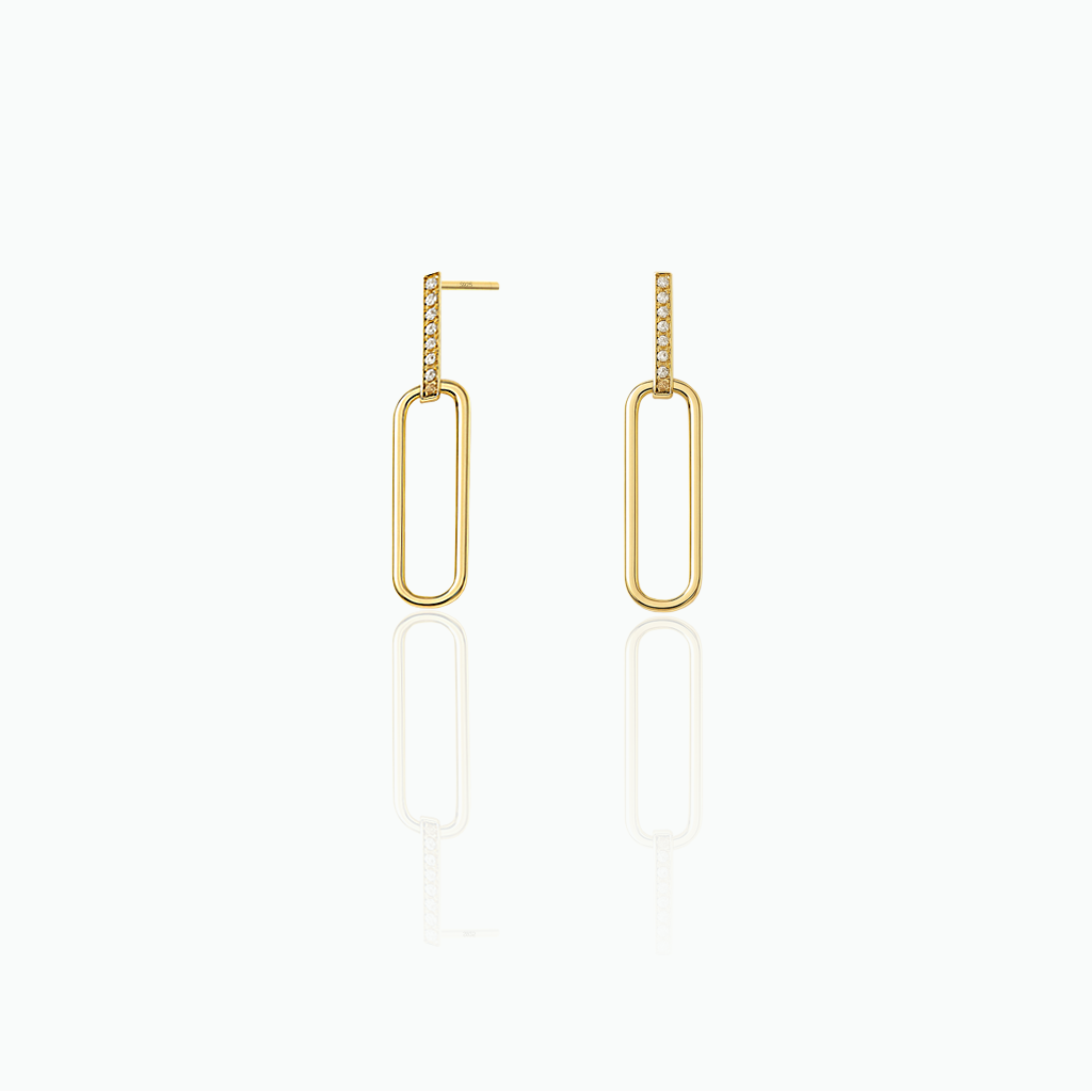 Elegant CZ Dangle Stud Earrings – Minimalist Everyday Jewelry- S012