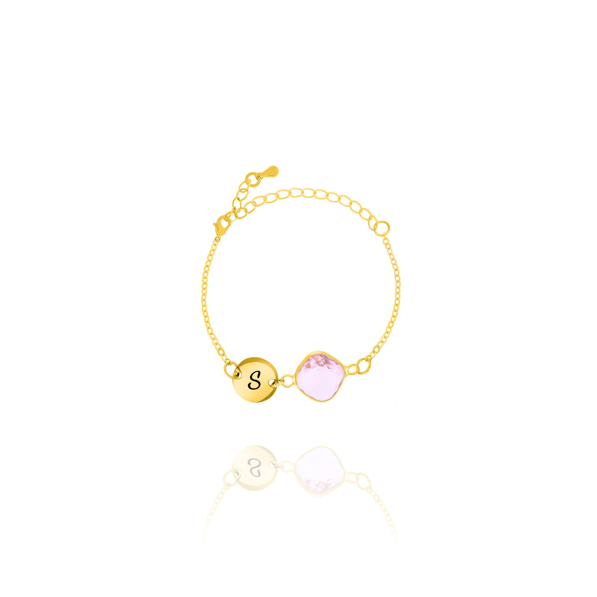Birthstone & Initial Bracelet – Dainty Personalized Jewelry