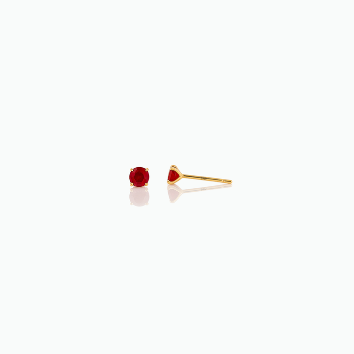 Tiny Ruby Stud Earrings – Minimalist Cartilage Earrings, Dainty Gift for Her- S091