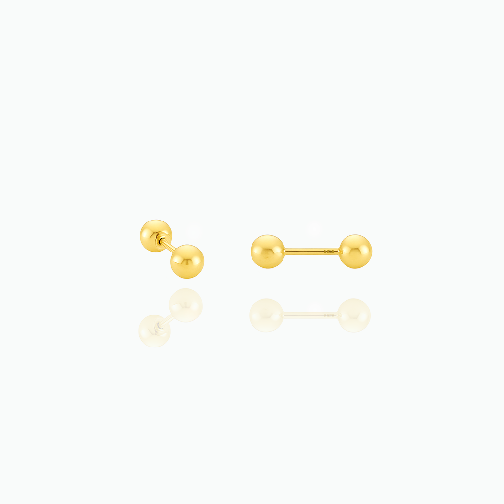Ball Stud Earrings – Minimalist 999 Sterling Silver Jewelry Gift- S040