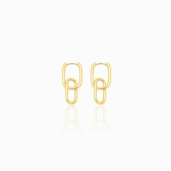 Chain Link Earrings – Modern Hoop Earrings in Sterling Silver, Gift for Her- S133