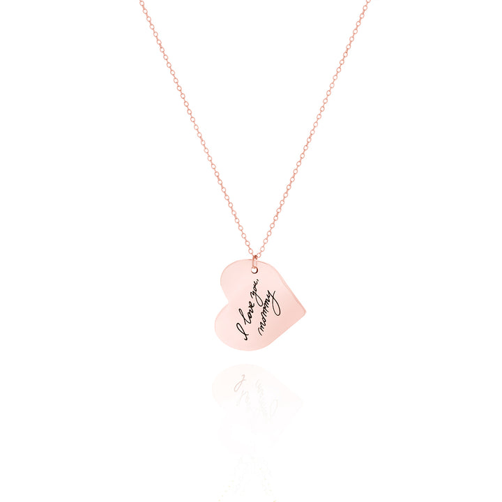 Custom Handwriting Heart Necklace