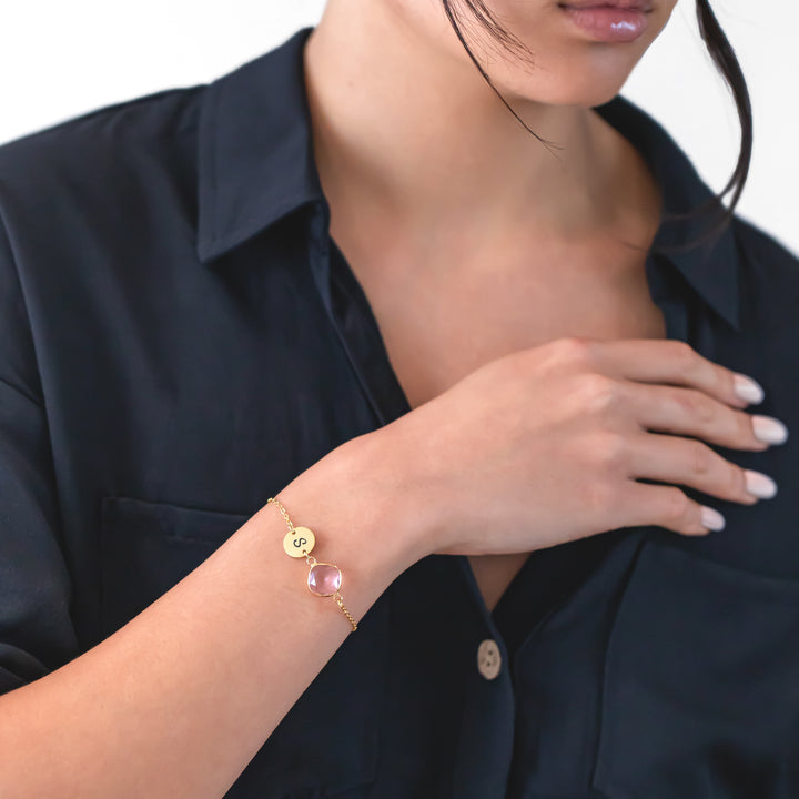 Personalized Birthstone & Initial Bracelet