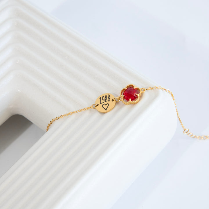 Personalized Birthstone & Initial Bracelet