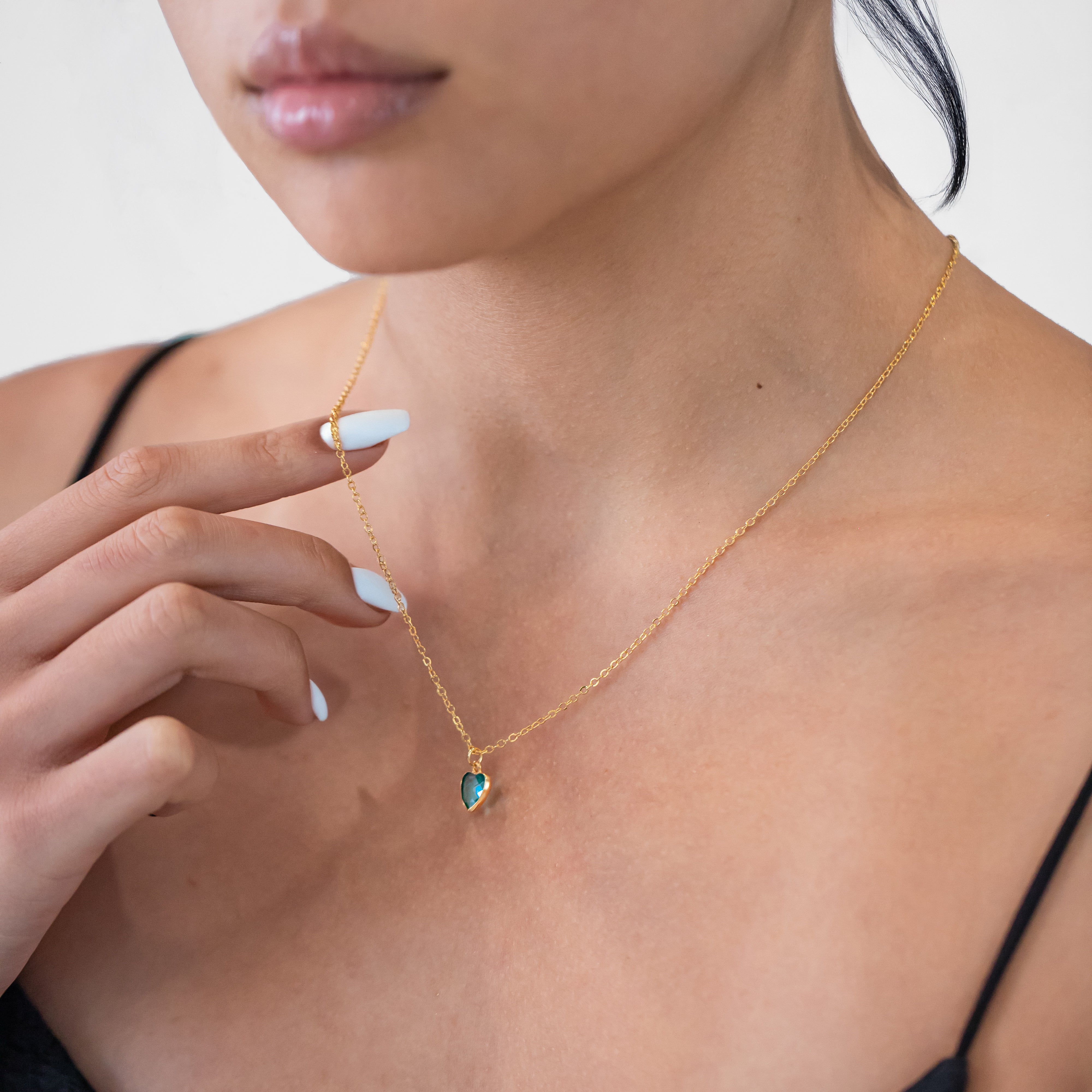 Personalized Heart Birthstone Necklace