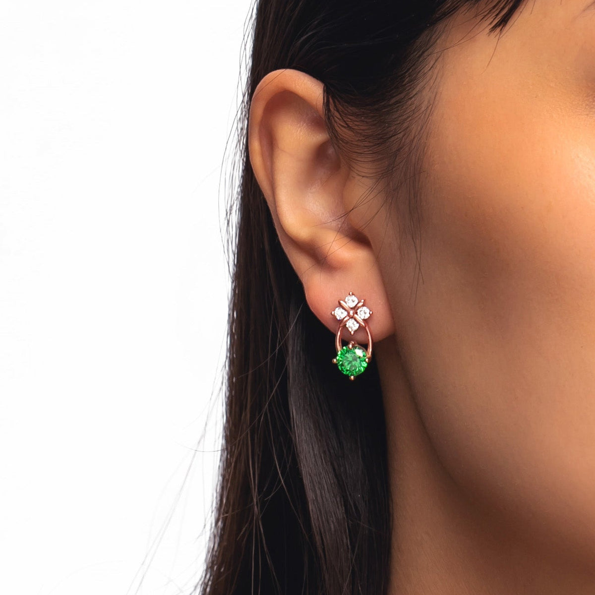 Sterling Silver Starburst Birthstone Dangle Earrings