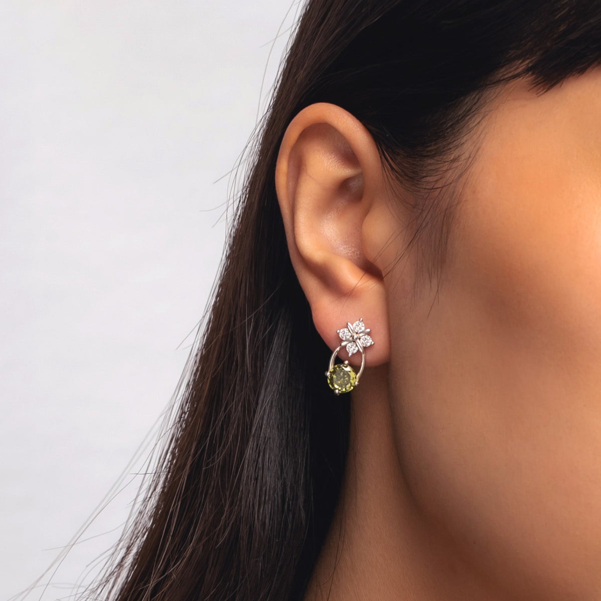 Sterling Silver Starburst Birthstone Dangle Earrings