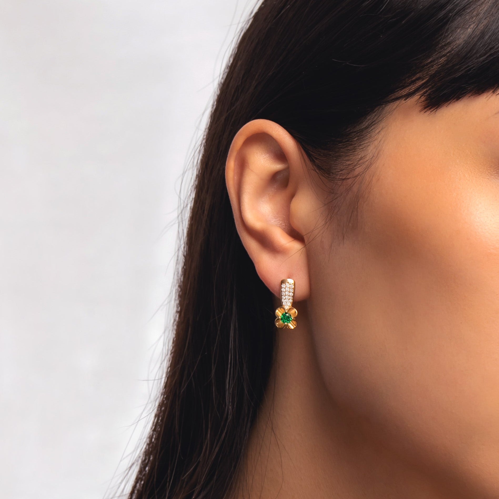Dangle Flower Birthstone Earrings- ER26