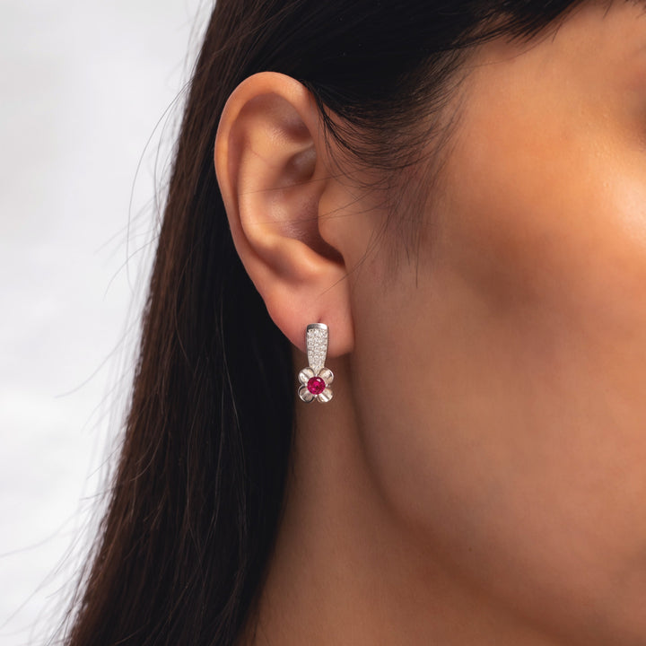 Dangle Flower Birthstone Earrings- ER26