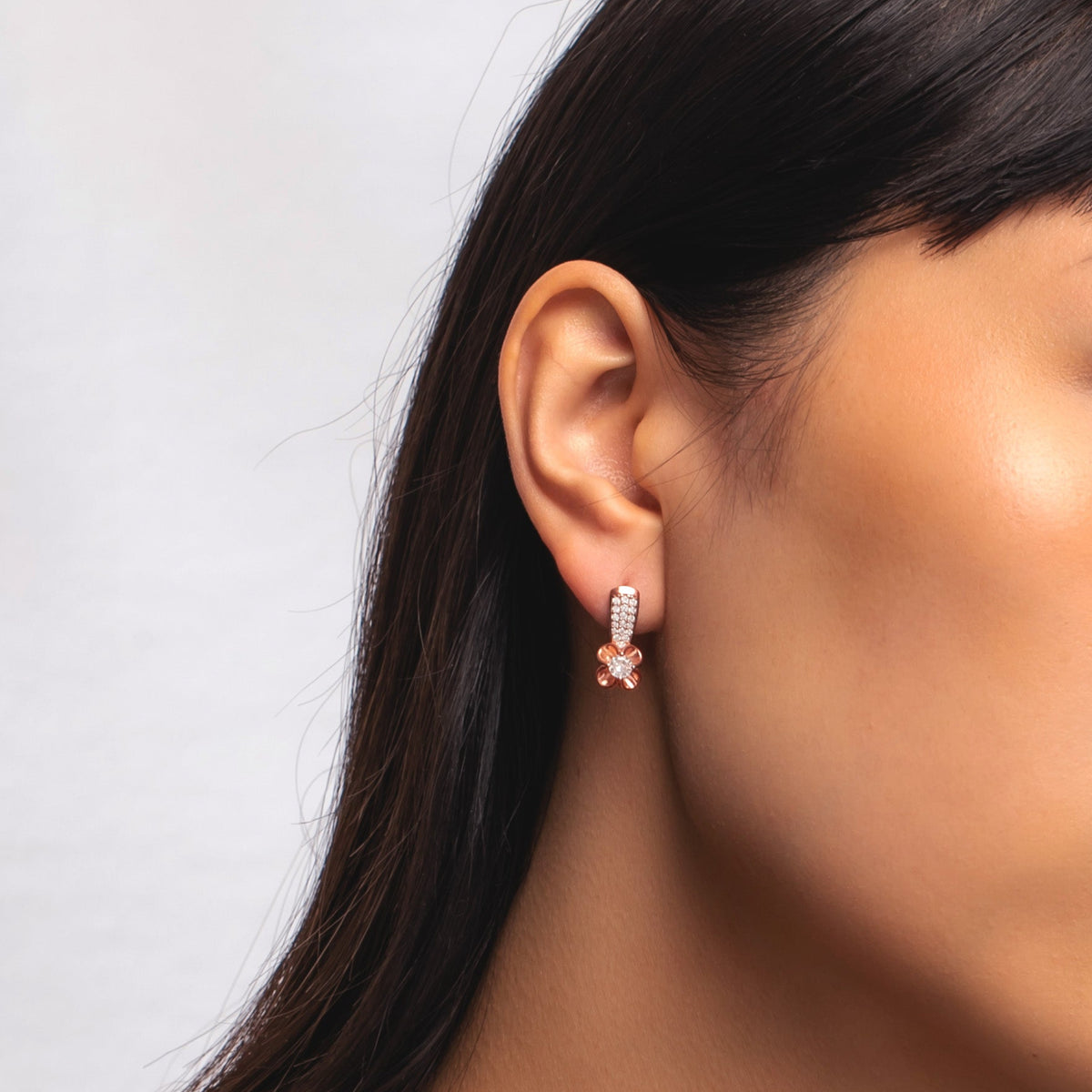 Sterling Silver Floral Birthstone Dangle Earrings