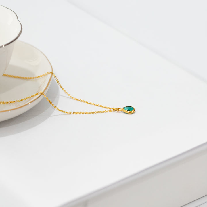 Dainty Birthstone Drop Necklace