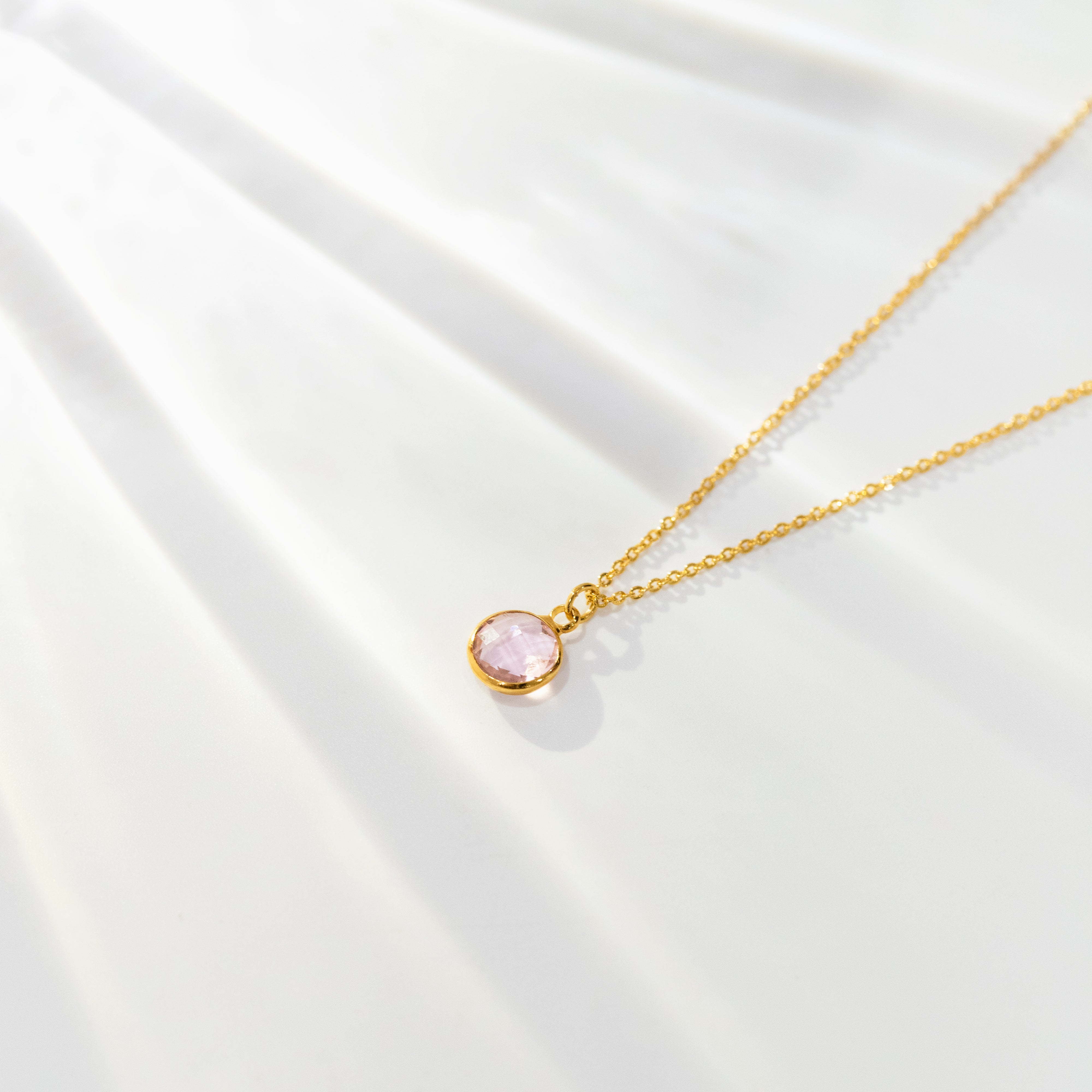 Personalized Round Birthstone Necklace